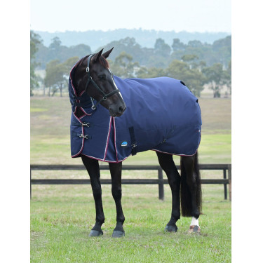 Coperta Weatherbeeta ComFiTec Essential Turnout 360 g combo Blu navy / bordeaux