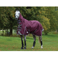Coperta Weatherbeeta ComFiTec Plus Dynamic II Combo collo Medium Bordeaux / grigio / bianco