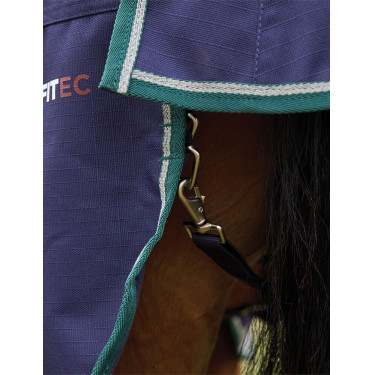 Coperta Weatherbeeta ComFiTec Plus Dynamic Turnout 100 g collo alto Blu marino / verde foresta