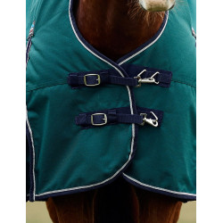 Coperta Weatherbeeta ComFiTec Plus Dynamic Turnout 220 g collo alto Verde foresta / blu navy