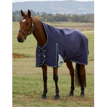 Coperta Weatherbeeta ComFiTec Plus Dynamic Turnout 220 g collo alto Blu marino / verde foresta