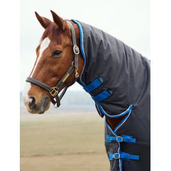 Coperta Weatherbeeta ComFiTec Tyro Turnout 220 g Combo collo integrato Nero / cobalto