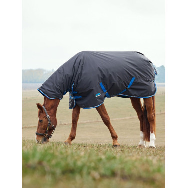 Coperta Weatherbeeta ComFiTec Tyro Turnout 220 g Combo collo integrato Nero / cobalto Coperta Weatherbeeta ComFiTec Tyro Turnout 220 g Combo collo integrato Nero / cobalto