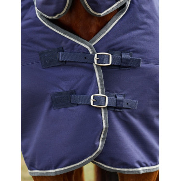 Coperta Weatherbeeta ComFiTec Tyro Turnout 220 g Combo collo integrato Blu navy / antracite Blu marino