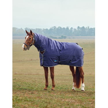 Coperta Weatherbeeta ComFiTec Tyro Turnout 50g Combo collo integrale Blu navy / antracite Coperta Weatherbeeta ComFiTec Tyro Turnout 50g Combo collo integrale Blu navy / antracite