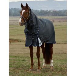 Coperta Weatherbeeta ComFiTec Ultra Turnout 220 g con collo staccabile Carbone di legna Grigio