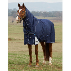 Coperta Weatherbeeta ComFiTec Ultra Turnout 220 g con collo staccabile Marina Blu marino