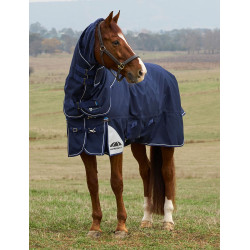 Coperta Weatherbeeta ComFiTec Ultra Turnout 220 g con collo staccabile Marina Blu marino