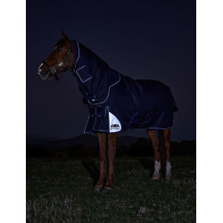 Coperta Weatherbeeta ComFiTec Ultra Turnout 220 g con collo staccabile Marina Blu marino