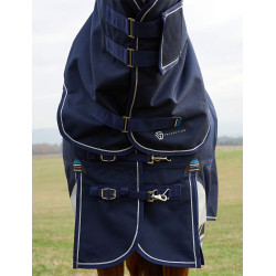 Coperta Weatherbeeta ComFiTec Ultra Turnout 220 g con collo staccabile Marina Blu marino