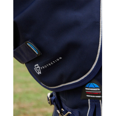 Coperta Weatherbeeta ComFiTec Ultra Turnout 220 g con collo staccabile Marina Blu marino