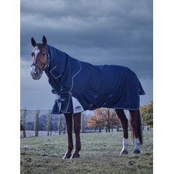 Coperta Weatherbeeta ComFiTec Ultra Turnout 220 g con collo staccabile Marina Blu marino