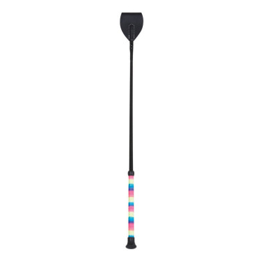 Frusta Dublin con manico arcobaleno Nero