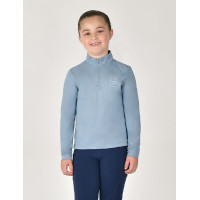 Top da equitazione Dublin traspirante a maniche lunghe per bambini Nebbia blu Top da equitazione Dublin traspirante a maniche lunghe per bambini Nebbia blu
