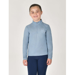 Top da equitazione Dublin traspirante a maniche lunghe per bambini Nebbia blu Top da equitazione Dublin traspirante a maniche lunghe per bambini Nebbia blu