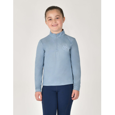 Top da equitazione Dublin traspirante a maniche lunghe per bambini Nebbia blu Top da equitazione Dublin traspirante a maniche lunghe per bambini Nebbia blu