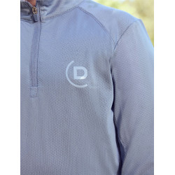 Top da equitazione Dublin traspirante a maniche lunghe per bambini Nebbia blu Top da equitazione Dublin traspirante a maniche lunghe per bambini Nebbia blu