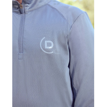 Top da equitazione Dublin traspirante a maniche lunghe per bambini Nebbia blu Top da equitazione Dublin traspirante a maniche lunghe per bambini Nebbia blu