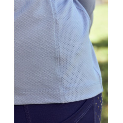 Top da equitazione Dublin traspirante a maniche lunghe per bambini Nebbia blu Top da equitazione Dublin traspirante a maniche lunghe per bambini Nebbia blu