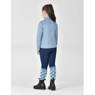 Top da equitazione Dublin traspirante a maniche lunghe per bambini Nebbia blu Top da equitazione Dublin traspirante a maniche lunghe per bambini Nebbia blu
