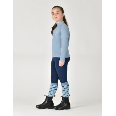 Top da equitazione Dublin traspirante a maniche lunghe per bambini Nebbia blu Top da equitazione Dublin traspirante a maniche lunghe per bambini Nebbia blu