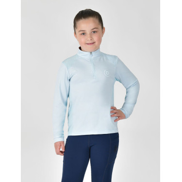 Top da equitazione Dublin traspirante a maniche lunghe per bambini Azzurro cielo Blu Top da equitazione Dublin traspirante a maniche lunghe per bambini Azzurro cielo Blu