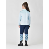 Top da equitazione Dublin traspirante a maniche lunghe per bambini Azzurro cielo Blu