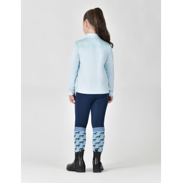 Top da equitazione Dublin traspirante a maniche lunghe per bambini Azzurro cielo Blu Top da equitazione Dublin traspirante a maniche lunghe per bambini Azzurro cielo Blu