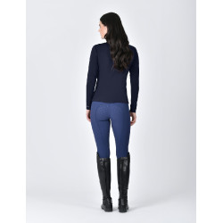 Top Weatherbeeta a maniche lunghe 1/2 zip da donna Copper Marina Blu marino