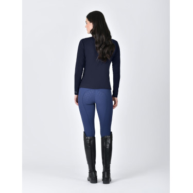 Top Weatherbeeta a maniche lunghe 1/2 zip da donna Copper Marina Blu marino