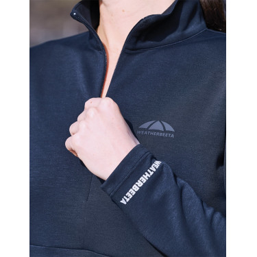 Top Weatherbeeta a maniche lunghe 1/2 zip da donna Copper Marina Blu marino