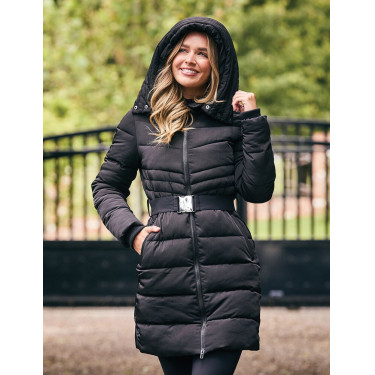 Cappotto lungo Dublin con cintura da donna Nero Cappotto lungo Dublin con cintura da donna Nero
