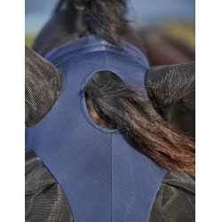 Maschera anti-mosche Weatherbeeta ComFiTec Luxe Bug Eye Saver con protezione per orecchie e naso Blu navy / nero