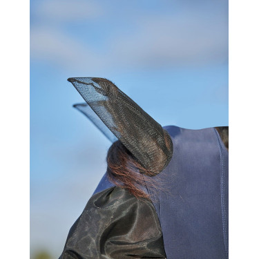 Maschera anti-mosche Weatherbeeta ComFiTec Luxe Bug Eye Saver con protezione per orecchie e naso Blu navy / nero Maschera anti-mosche Weatherbeeta ComFiTec Luxe Bug Eye Saver con protezione per orecchie e naso Blu navy / nero