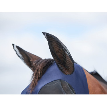 Maschera anti-mosche Weatherbeeta ComFiTec Luxe Bug Eye Saver con protezione per orecchie e naso Blu navy / nero Maschera anti-mosche Weatherbeeta ComFiTec Luxe Bug Eye Saver con protezione per orecchie e naso Blu navy / nero