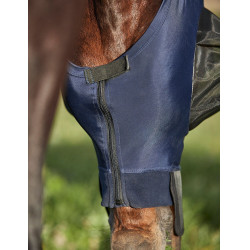 Maschera anti-mosche Weatherbeeta ComFiTec Luxe Bug Eye Saver con protezione per orecchie e naso Blu navy / nero