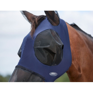 Maschera anti-mosche Weatherbeeta ComFiTec Luxe Bug Eye Saver con protezione per orecchie e naso Blu navy / nero Maschera anti-mosche Weatherbeeta ComFiTec Luxe Bug Eye Saver con protezione per orecchie e naso Blu navy / nero
