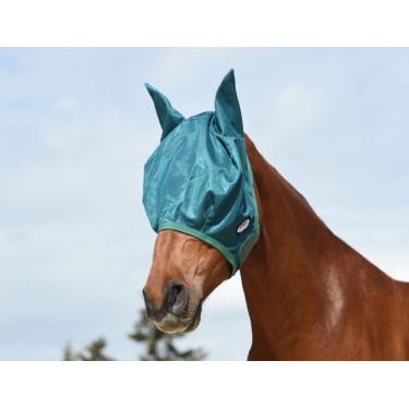 Maschera anti-mosche Weatherbeeta Green-Tec Airflow mesh Blu libellula / verde bottiglia Maschera anti-mosche Weatherbeeta Green-Tec Airflow mesh Blu libellula / verde bottiglia