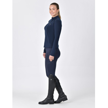 Polo da equitazione Dublin a maniche lunghe in tessuto spazzolato da donna Marina Blu marino Polo da equitazione Dublin a maniche lunghe in tessuto spazzolato da donna Marina Blu marino