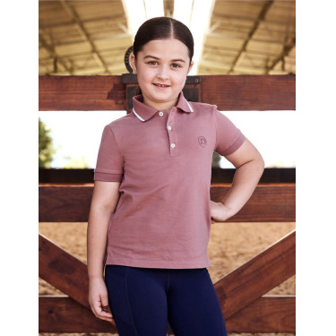 Polo a maniche corte in piqué di cotone per bambini Dublin Rosa polverosa