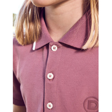 Polo a maniche corte in piqué di cotone per bambini Dublin Rosa polverosa