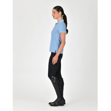 Polo a maniche corte Dublin in cotone piqué da donna Nebbia blu Polo a maniche corte Dublin in cotone piqué da donna Nebbia blu