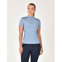 Polo a maniche corte Dublin traspirante con zip a 1/4 da donna Nebbia blu Polo a maniche corte Dublin traspirante con zip a 1/4 da donna Nebbia blu
