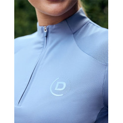 Polo a maniche corte Dublin traspirante con zip a 1/4 da donna Nebbia blu Polo a maniche corte Dublin traspirante con zip a 1/4 da donna Nebbia blu