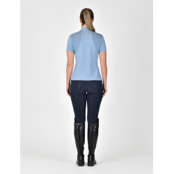 Polo a maniche corte Dublin traspirante con zip a 1/4 da donna Nebbia blu Polo a maniche corte Dublin traspirante con zip a 1/4 da donna Nebbia blu