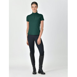 Polo a maniche corte Dublin traspirante con zip a 1/4 da donna Verde smeraldo scuro Polo a maniche corte Dublin traspirante con zip a 1/4 da donna Verde smeraldo scuro