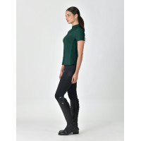 Polo a maniche corte Dublin traspirante con zip a 1/4 da donna Verde smeraldo scuro