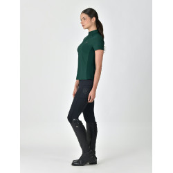 Polo a maniche corte Dublin traspirante con zip a 1/4 da donna Verde smeraldo scuro Polo a maniche corte Dublin traspirante con zip a 1/4 da donna Verde smeraldo scuro