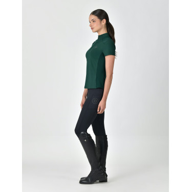 Polo a maniche corte Dublin traspirante con zip a 1/4 da donna Verde smeraldo scuro Polo a maniche corte Dublin traspirante con zip a 1/4 da donna Verde smeraldo scuro