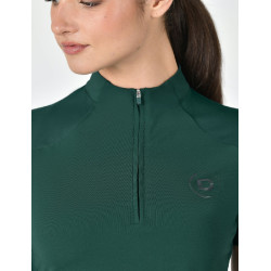 Polo a maniche corte Dublin traspirante con zip a 1/4 da donna Verde smeraldo scuro Polo a maniche corte Dublin traspirante con zip a 1/4 da donna Verde smeraldo scuro